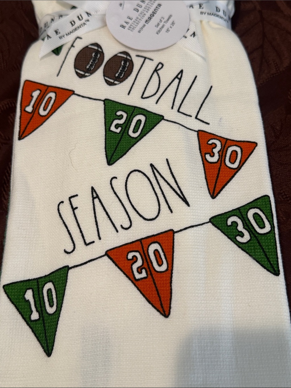 🏈 Rae Dunn Football Season Kitchen Towel Set (3) - Picture 3 of 6